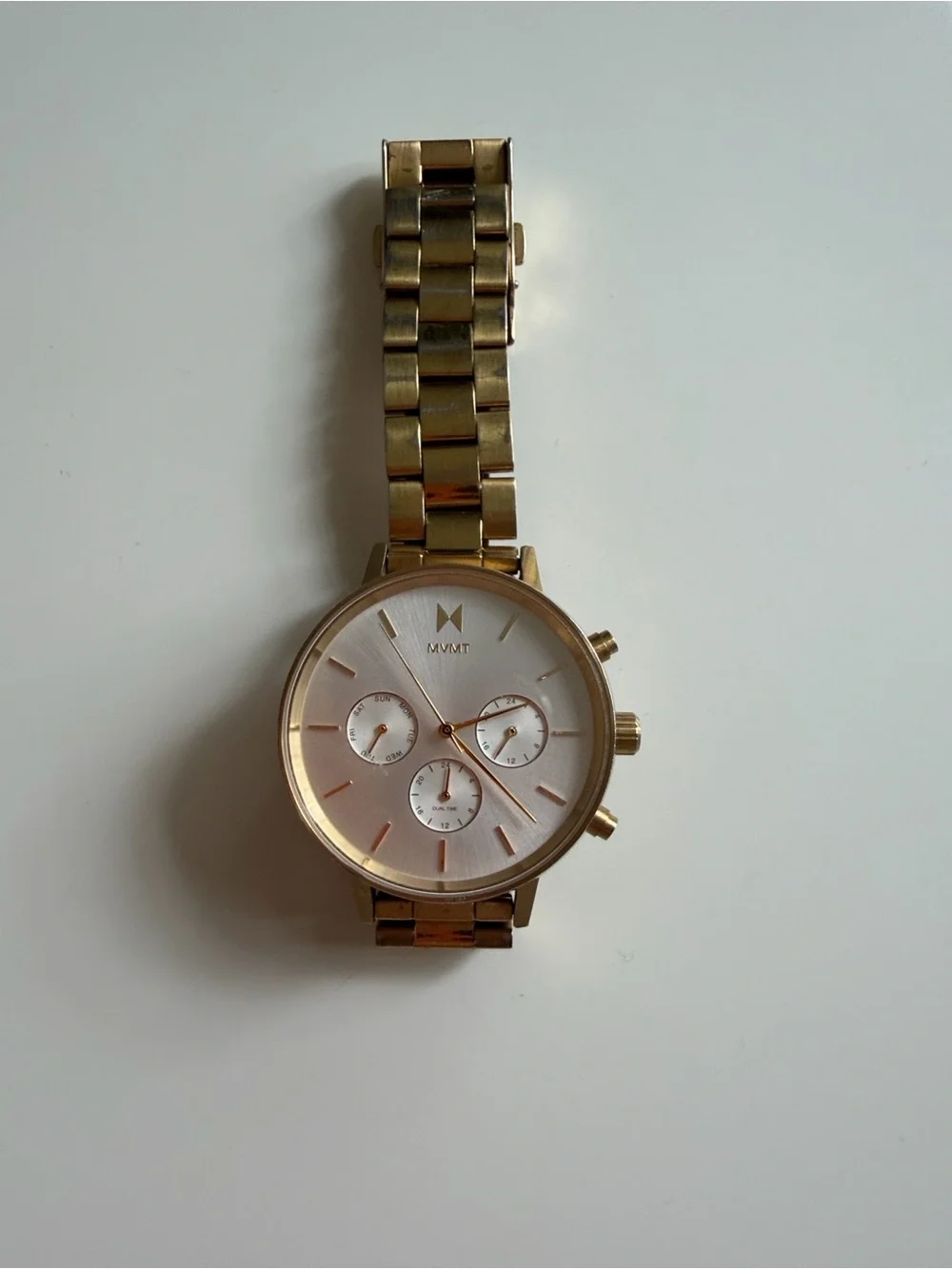 MVMT Gold and White Men's Chronograph Bracelet Watch